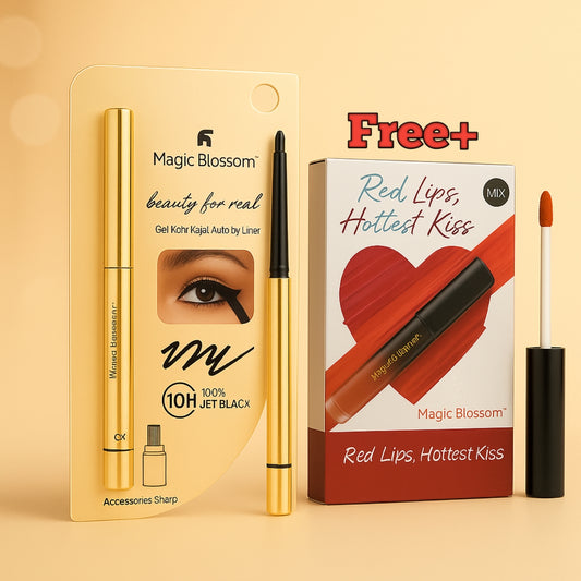 Magic Blossom™ Jet Black Gel Kajal + FREE Silky Matte Lipgloss